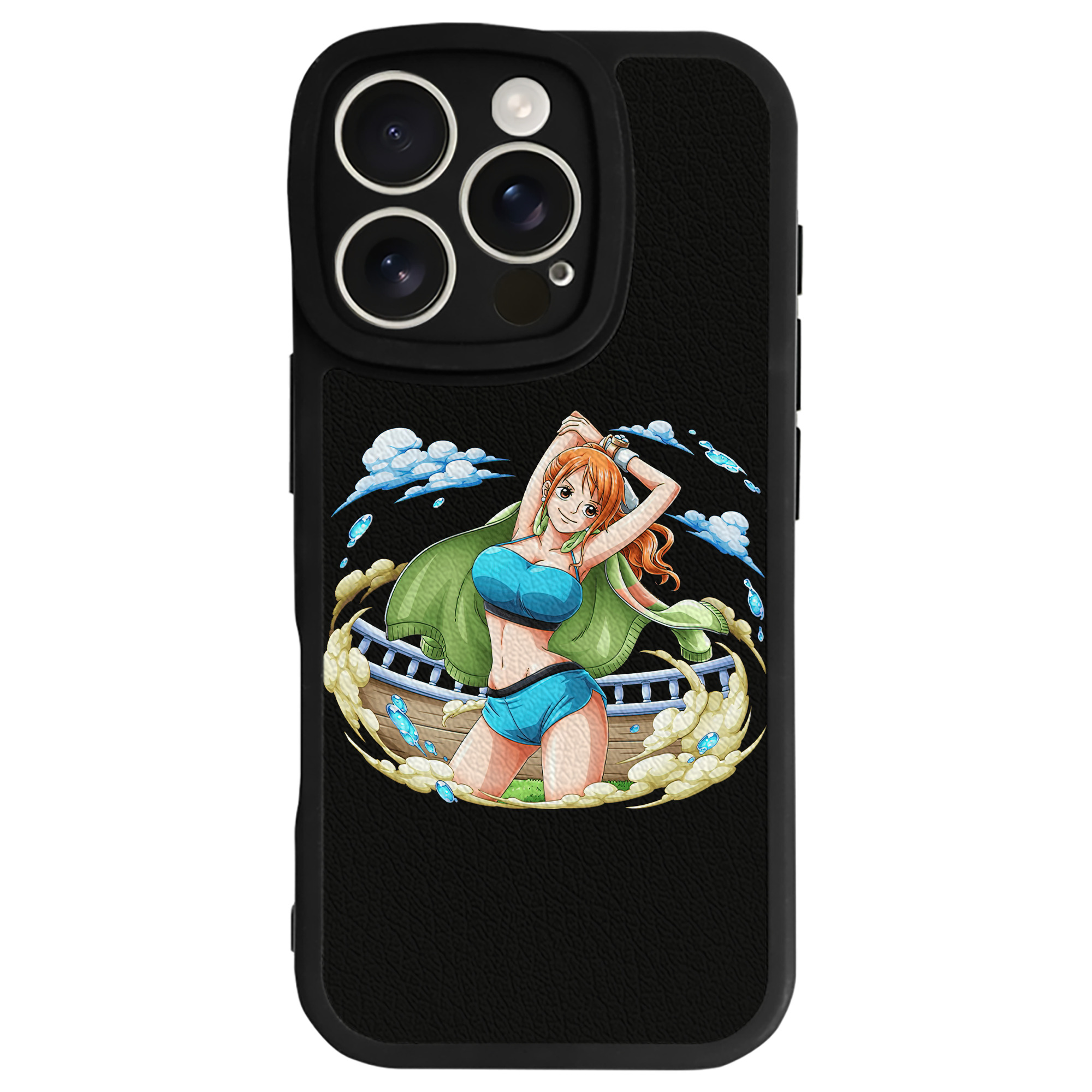 （画像用） ワンピース ナミ ONE PIECE Nami 【iPhone 16シリーズ対応】シリコンスマホケース（レザー調） 材質：シリコン